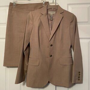 Tan Matching Blazer + Skirt Set